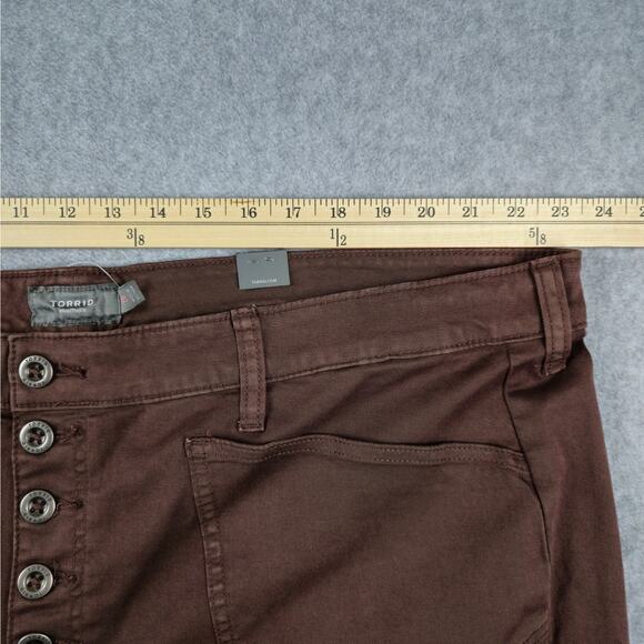 NWT Torrid Pants Womens Size 26 Crop Wide Leg High Rise Brown 46" Waist - Picture 9 of 13
